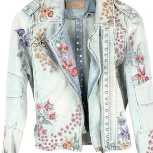Blank NYC studded/embroidered denim jacket